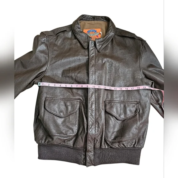 Cooper Men Large Type A-2 Flight Jacket Brown Leather US Air Force Archival Rare - Picture 7 of 8